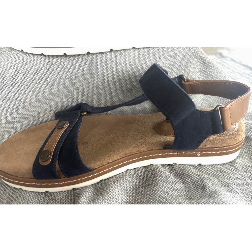 Bench Malia Women Blue Suede Strappy Open Toe Sandal Sz 7 EUC - Picture 3 of 7